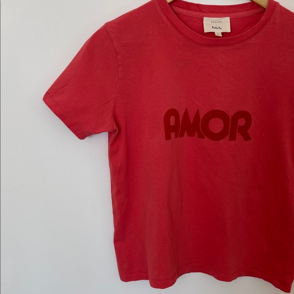 Sezane x Maddy Nye “AMOR” Short Sleeve Tee, Red - Picture 5 of 11